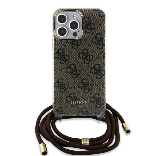 Apple iPhone 15 Pro Max Guess IML 4G Crossbody Strap husă (Maro) - GUHCP15XHC4SEW