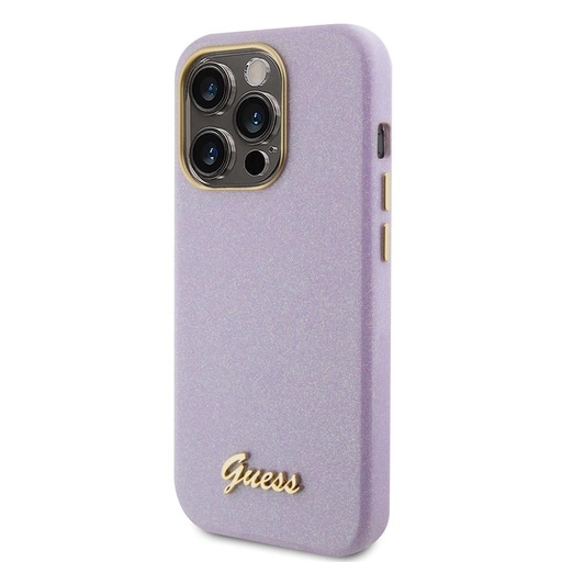 Apple iPhone 15 Pro Guess PU Glitter complet capac husă (Mov) - GUHCP15LPGMCSL