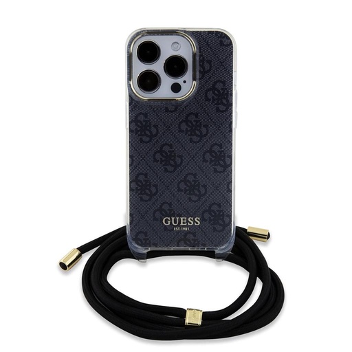 Apple iPhone 15 Pro Guess IML 4G Crossbody Strap husă (Negru) - GUHCP15LHC4SEK