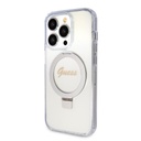 Apple iPhone 15 Pro Guess IML Ring Stand Glitter MagSafe tok (Átlátszó) - GUHMP15LHRSGSD