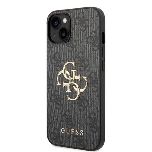 Apple iPhone 15 Guess PU 4G Metal Logo husă (Gri) - GUHCP15S4GMGGR