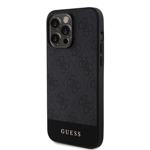 Apple iPhone 15 Pro Guess PU 4G Stripe MagSafe husă (Negru) - GUHMP15LG4GLGR