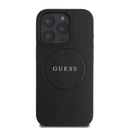 Apple iPhone 16 Pro Max Guess PU Grained Classic Logo MagSafe tok (Fekete) - GUHMP16XPGHSMMK