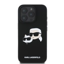 Apple iPhone 16 Pro Karl Lagerfeld Liquid Silicone Double Heads MagSafe tok (Fekete) – KLHMP16LSKCHPPLK
