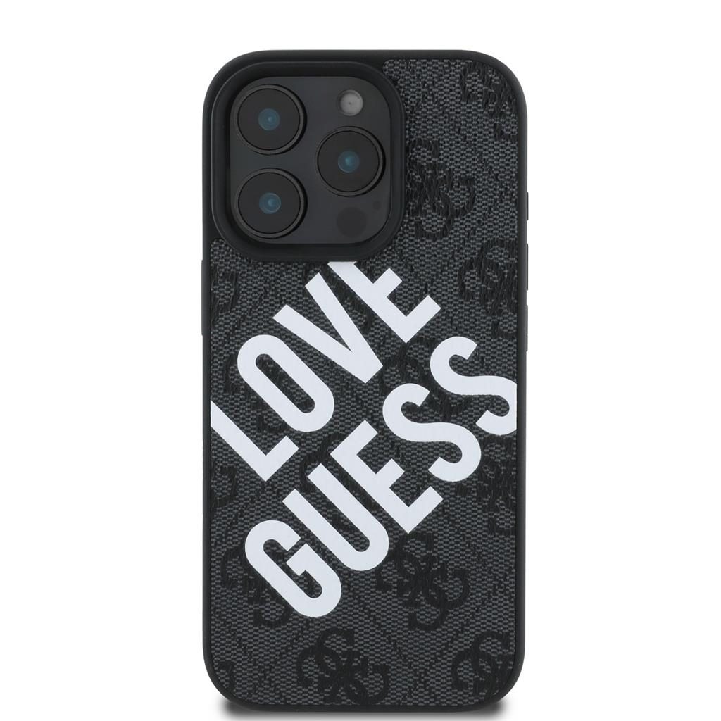 Apple iPhone 16 Pro Max Guess PU Leather 4G Big Love Logo MagSafe tok (Fekete) - GUHMP16XP4PLGWK