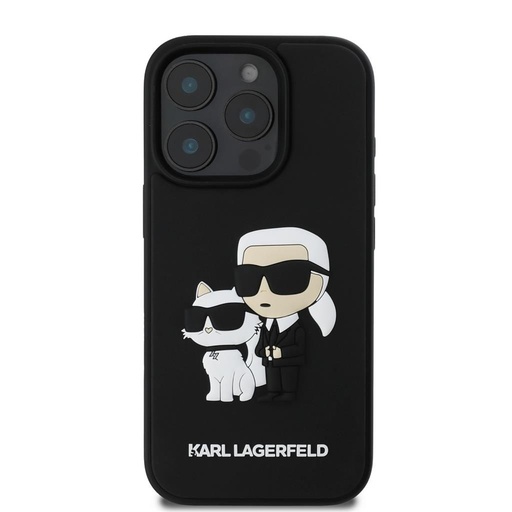 Apple iPhone 16 Pro Karl Lagerfeld 3D Karl & Choupette husă (Negru) – KLHCP16L3DRKCNK