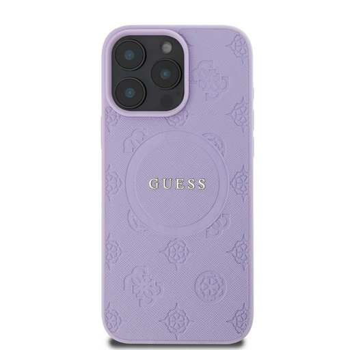 Apple iPhone 16 Pro Max Guess Saffiano Peony Stamp MagSafe husă (Mov) - GUHMP16XPSAPSMEU