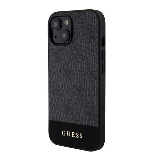 Apple iPhone 15 Guess PU 4G Stripe MagSafe husă (Negru) - GUHMP15SG4GLGR