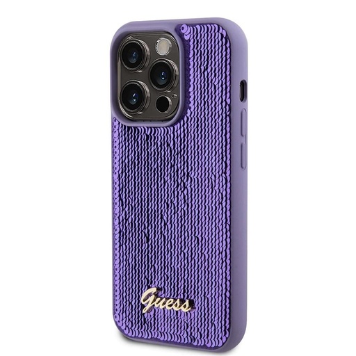 Apple iPhone 15 Pro Guess Sequin Script Logo husă (Mov) - GUHCP15LPSFDGSU