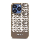 Apple iPhone 15 Pro Max DKNY PU Leather Repeat Pattern Bottom Stripe MagSafe hátlap tok (Barna - DKHMP15XPSOSPW)