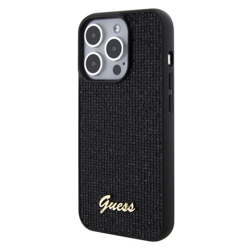 Apple iPhone 15 Pro Guess PU Square Mirror Script Logo husă (Negru) - GUHCP15LPMSDGSK