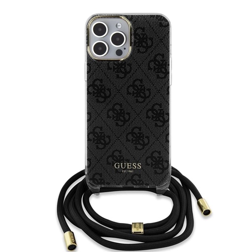 Apple iPhone 15 Pro Max Guess IML 4G Crossbody Strap husă (Negru) - GUHCP15XHC4SEK