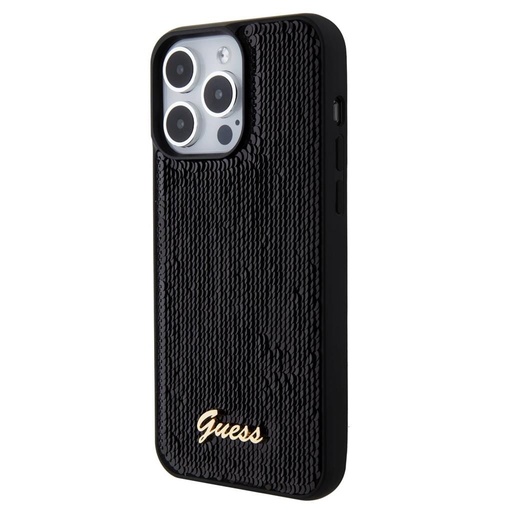 Apple iPhone 15 Pro Guess Sequin Script Logo husă (Negru) - GUHCP15LPSFDGSK