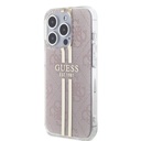 Apple iPhone 15 Pro Guess IML 4G Gold Stripe tok (Rózsaszín) - GUHCP15LH4PSEGP