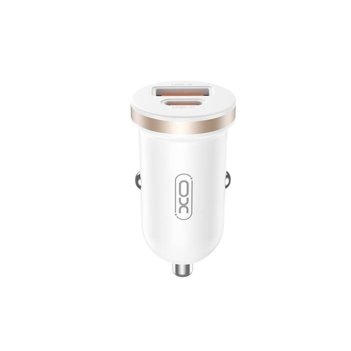 XO CC56 auto încărcător rapid (PD + QC încărcare) 30W (Alb)