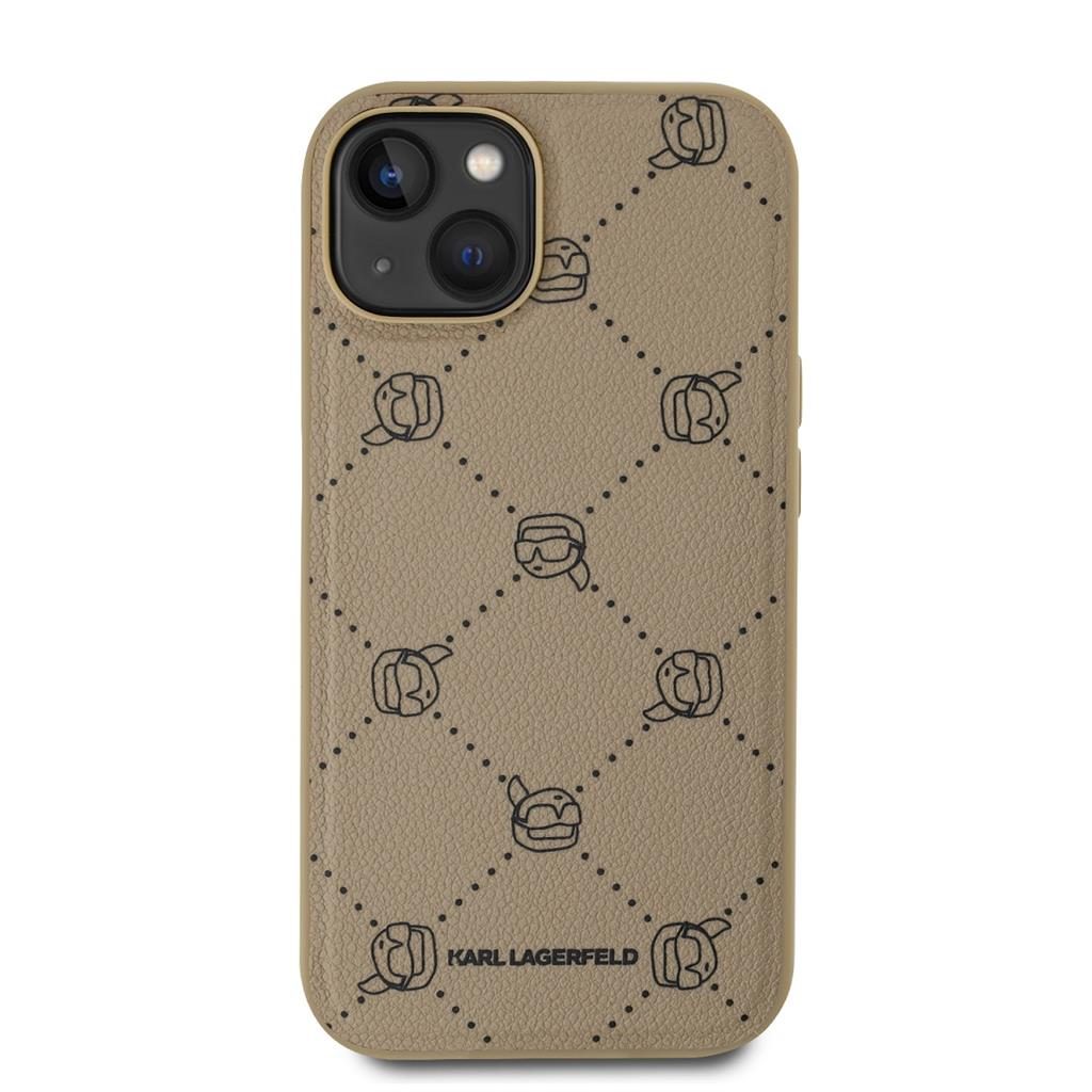 Apple iPhone 14 Karl Lagerfeld PU Karl Heads Pattern MagSafe tok (Bézs) – KLHMP14SPGKHPHE