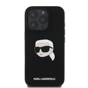 Apple iPhone 16 Pro Black Karl Lagerfeld Liquid Silicone Karl Head MagSafe tok (Fekete) – KLHMP16LSKHPPLK