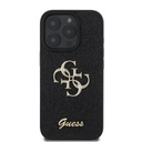 Apple iPhone 16 Pro Guess PU Fixed Glitter 4G Metal Logo tok (Fekete) - GUHCP16LHG4SGK