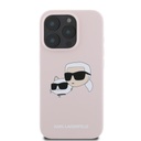 Apple iPhone 16 Pro Max Karl Lagerfeld Liquid Silicone Double Heads MagSafe tok (Rózsaszín) – KLHMP16XSKCHPPLP