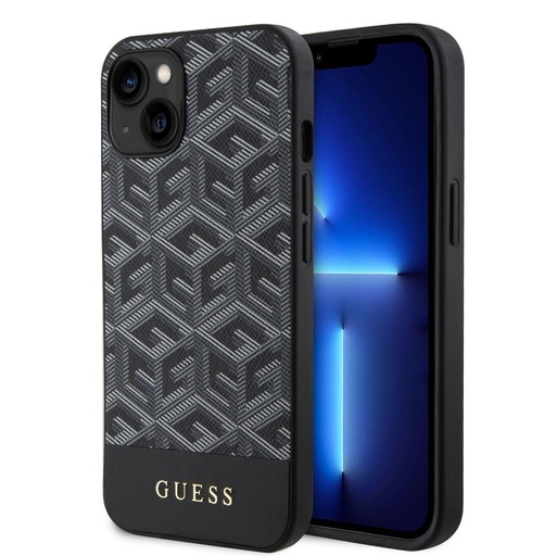 Apple iPhone 15 Guess PU G Cube MagSafe husă (Negru) - GUHMP15SHGCFSEK