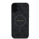 Apple iPhone 16 Guess PU Leather 4G Colored Ring MagSafe tok (Fekete) - GUHMP16SG4GFRK