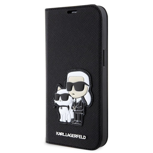 Apple iPhone 14 Karl Lagerfeld PU Saffiano Karl and Choupette NFT Book husă (Negru) – KLBKP14SSANKCPK