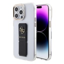 Apple iPhone 15 Pro Max Guess PU Grip Stand 4G Metal Logo tok (Fekete) - GUHCP15XHGSSA4K