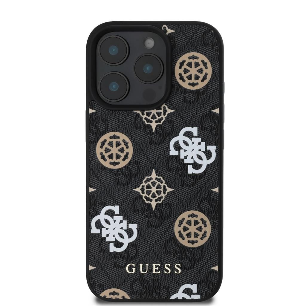 Apple iPhone 16 Pro Guess PU 4G Peony MagSafe tok (Fekete) - GUHMP16LP4PWPK