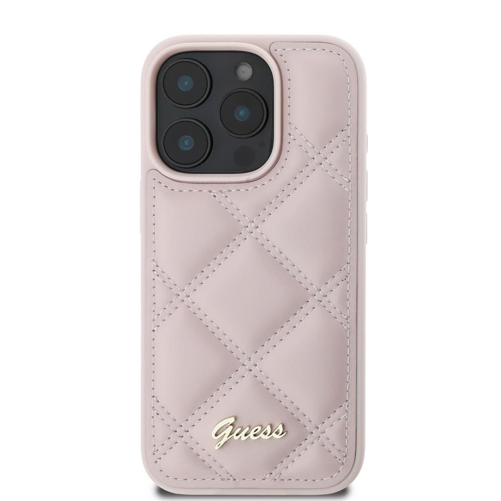 Apple iPhone 16 Pro Guess PU Leather Quilted tok (Rózsaszín) - GUHCP16LPSQSQSP
