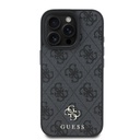 Apple iPhone 16 Pro Guess PU 4G Small Metal Logo MagSafe tok (Szürke) - GUHMP16LP4SM4MK