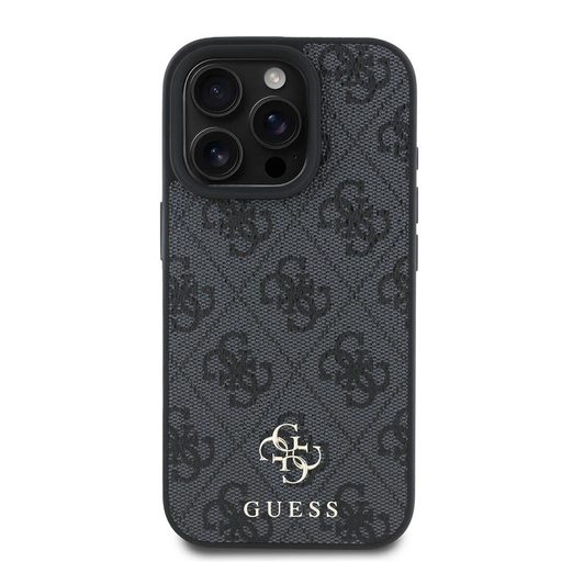 Apple iPhone 16 Pro Guess PU 4G Small Metal Logo MagSafe husă (Gri) - GUHMP16LP4SM4MK