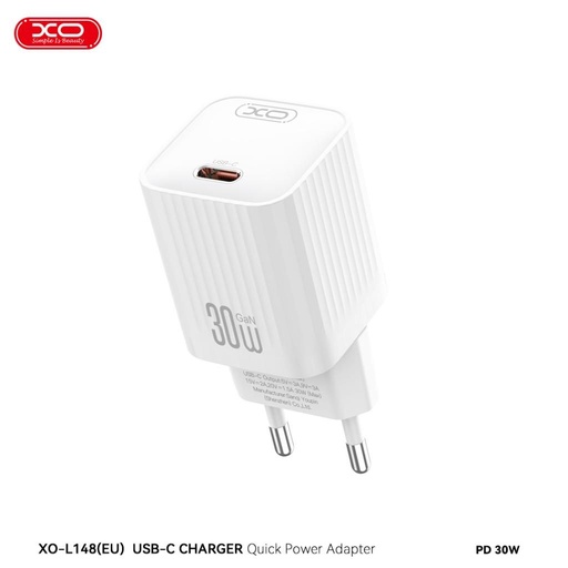 XO L148 PD 30W încărcător rapid (Alb) – USB-C conector