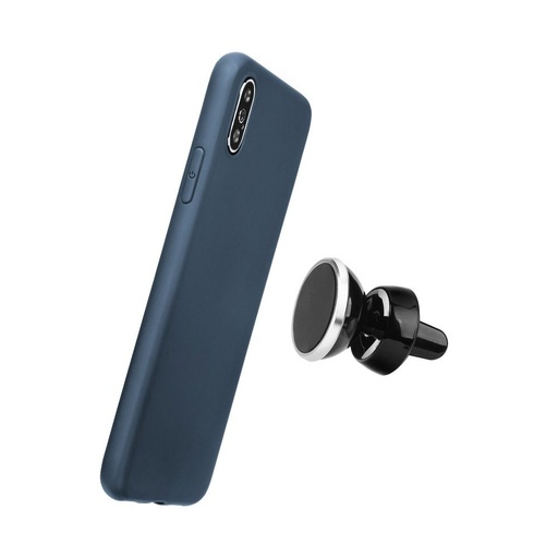 Apple iPhone 16 Plus liquid silicone magnetic suport auto compatibil husă spate (Albastru)