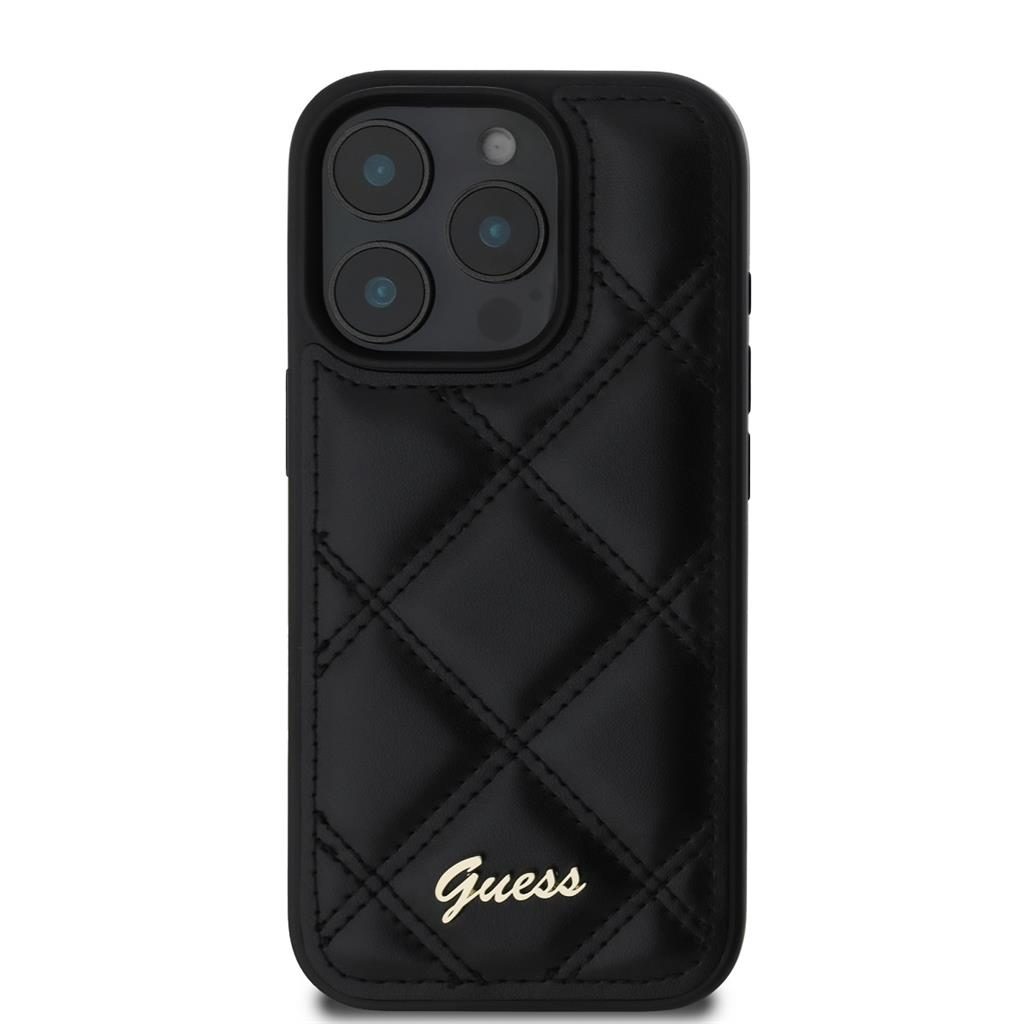 Apple iPhone 16 Pro Max Guess PU Leather Quilted tok (Fekete) - GUHCP16XPSQSQSK