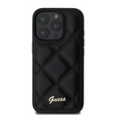 Apple iPhone 16 Pro Max Guess PU Leather Quilted tok (Fekete) - GUHCP16XPSQSQSK