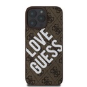 Apple iPhone 16 Pro Guess PU Leather 4G Big Love Logo MagSafe tok (Barna) - GUHMP16LP4PLGWW