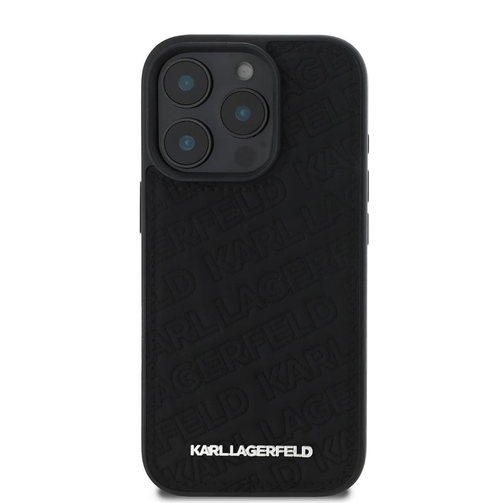 Apple iPhone 16 Pro Max Karl Lagerfeld PU Quilted Pattern tok (Fekete) – KLHCP16XPQKPMK