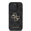 Apple iPhone 16 Pro Guess PU 4G Metal Logo tok (Szürke) - GUHCP16L4GMGGR