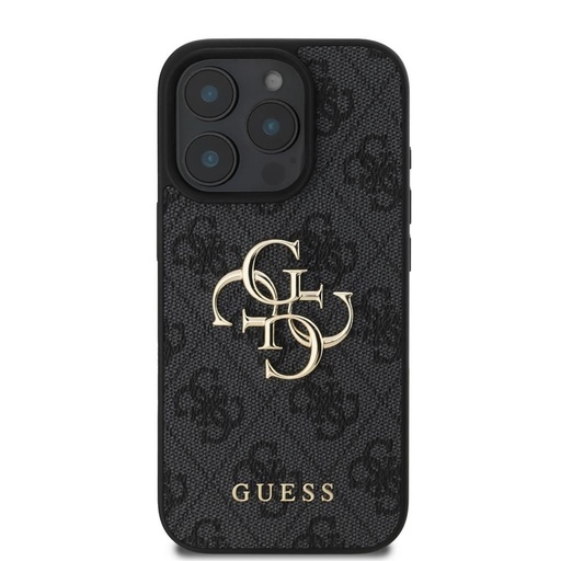 Apple iPhone 16 Pro Guess PU 4G Metal Logo husă (Gri) - GUHCP16L4GMGGR