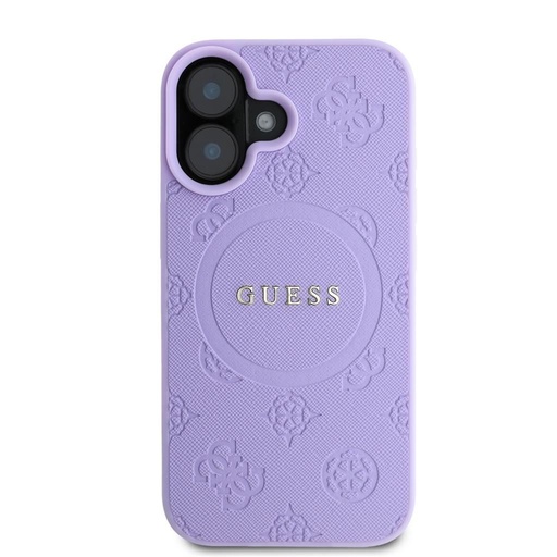 Apple iPhone 16 Guess Saffiano Peony Stamp MagSafe husă (Mov) - GUHMP16SPSAPSMEU