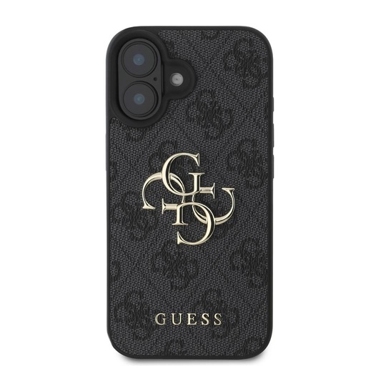Apple iPhone 16 Guess PU 4G Metal Logo husă (Gri) - GUHCP16S4GMGGR