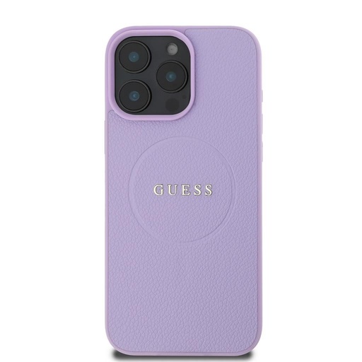 Apple iPhone 16 Pro Max Guess PU Grained Classic Logo MagSafe husă (Mov) - GUHMP16XPGHSMMU