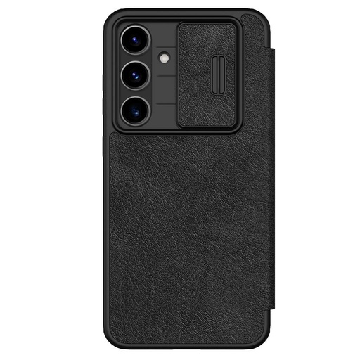 Samsung Galaxy S24 Nillkin Qin pro cu protecție cameră husă tip carte (Negru)
