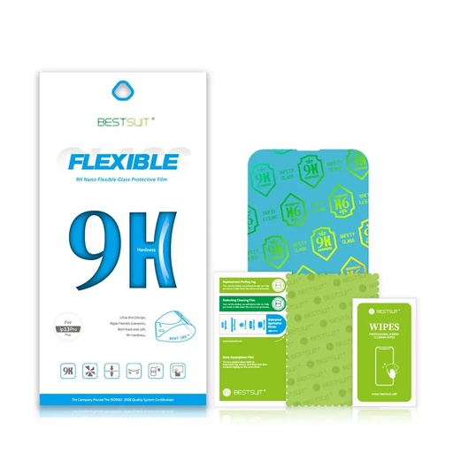 Apple iPhone 16 Plus Bestsuit flexible hybrid sticlă securizată (Transparent, negru cu margine)