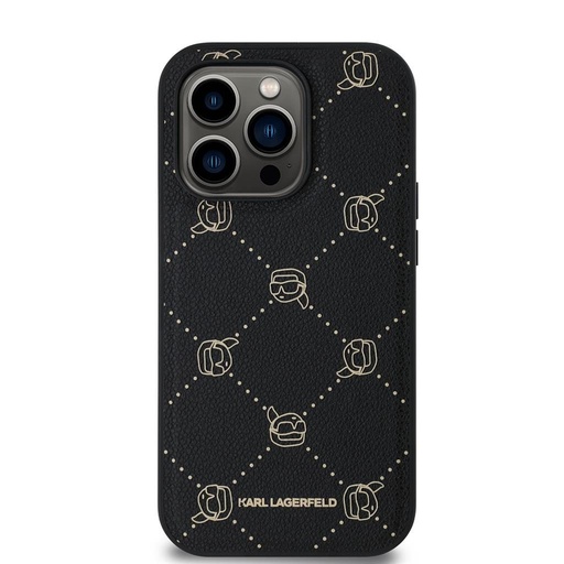Apple iPhone 14 Pro Karl Lagerfeld PU Karl Heads Pattern MagSafe husă (Negru) – KLHMP14LPGKHPHK