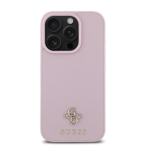 Apple iPhone 16 Pro Max Guess PU Grained 4G Small Metal Logo MagSafe husă (Roz) - GUHMP16XPGCSM4MP