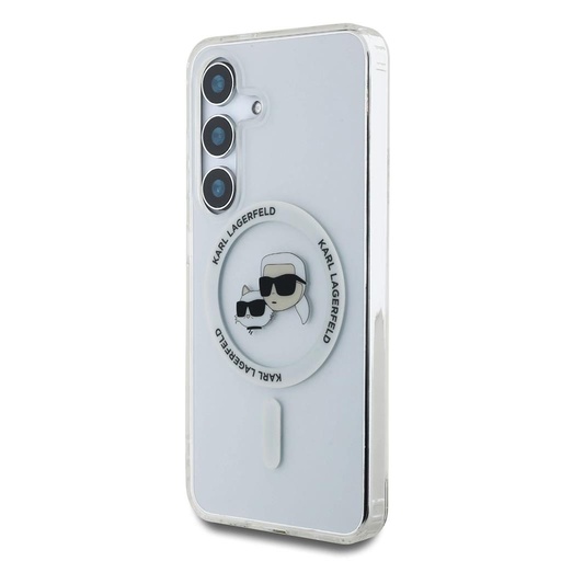 Samsung Galaxy S25 Karl Lagerfeld IML K&CH Heads MagSafe husă (Transparent) – KLHMS25SHLSKCH