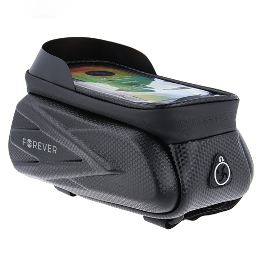 Forever Outdoor rezistent la apă bicicletă geantă de cadru cu suport telefon (Negru)