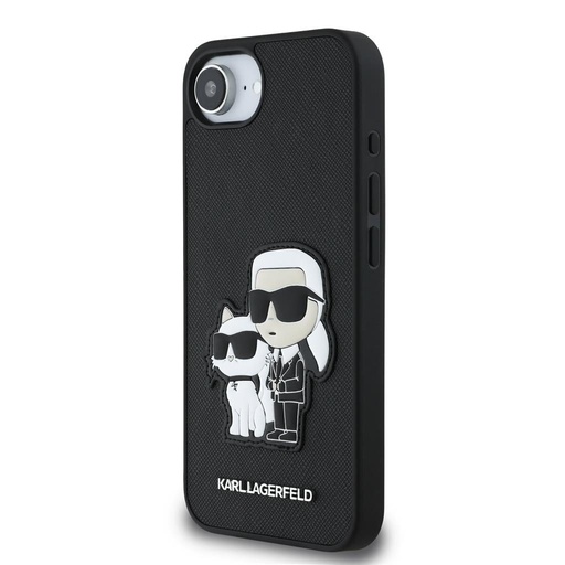Apple iPhone 16e Karl Lagerfeld PU Saffiano Karl and Choupette husă (Negru) – KLHCPSE4SANKCPK