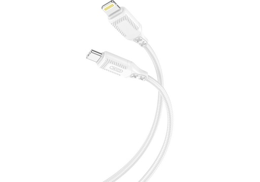 XO NB-Q236A împletit USB-C–Lightning cablu de date (Alb) – 27W